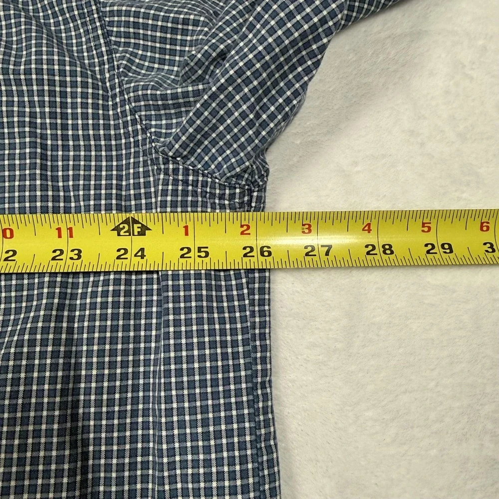 Vintage Levi's‎ Shirt Mens Large Blue Check Plaid Short Sleeve Button Front